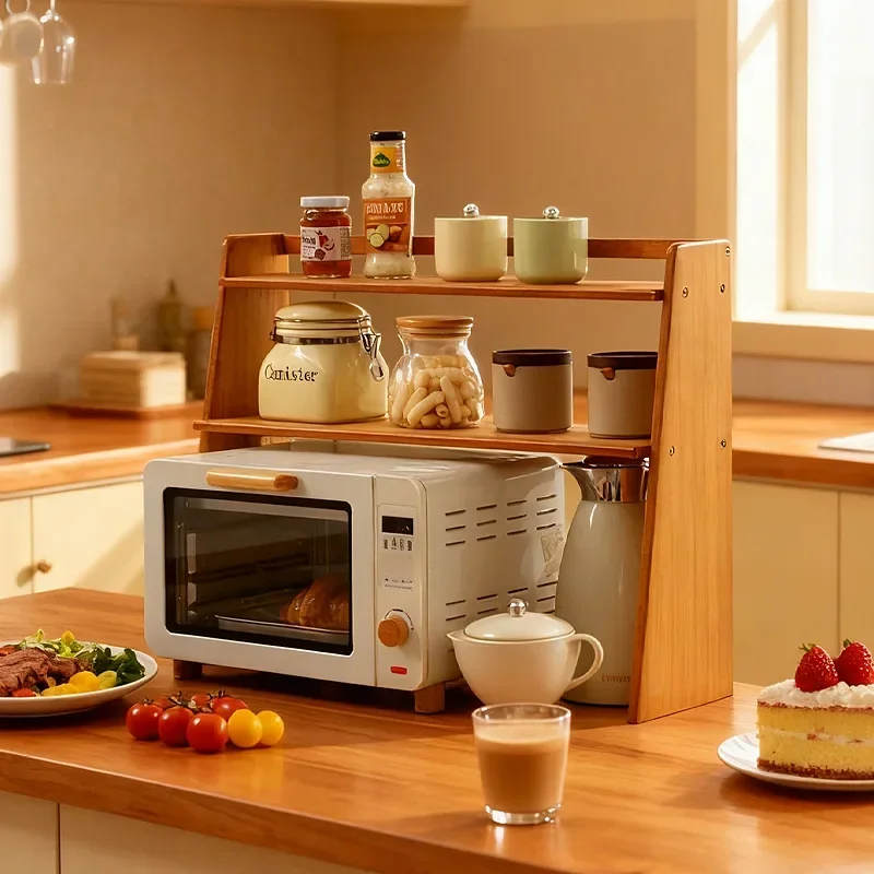 Kitchen Shelves, Countertops, Seasonings, Dishes, Storage Racks, Microwave Ovens, Storage Cabinets, Multi-layer Supplies Daquan