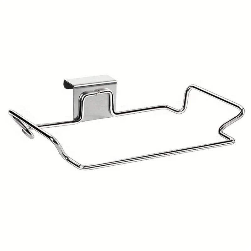 

652F Practical Iron Kitchen Trash Rack for Cabinet Door Space Saving Garbage Bag Organizers Holder for Efficient Cooking