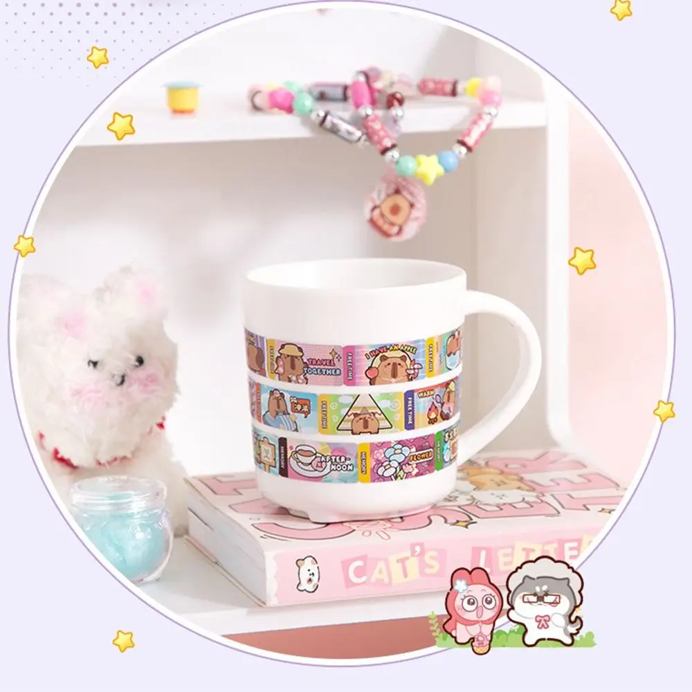 Креативные наклейки «Капибала», набор браслетов, красочные наклейки «сделай сам», браслет с мультяшными животными, декор для скрапбукинга, канцелярские принадлежности, подарок