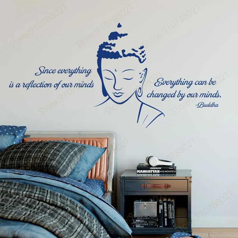 Buddha Motivational Quotes Buddha Vinyl Wall Stickers Mural Art Decoration House Home Interior Room Decor Decals Removable S533