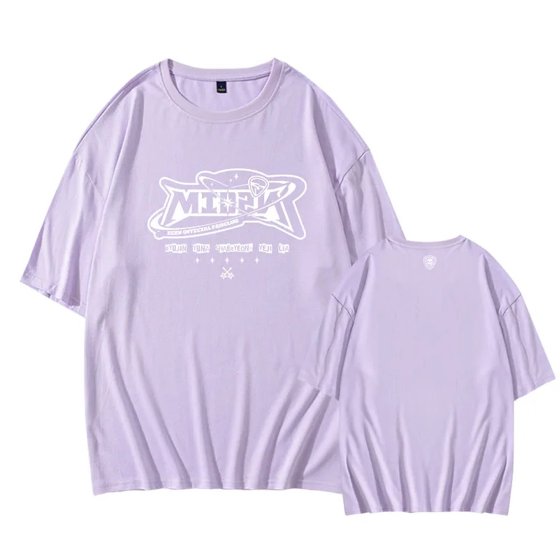 Midzy Itzy Fanclub Short Sleeve T-Shirt Creative Text Pattern Casual Commute Style round Neck Print Cotton Summer Top