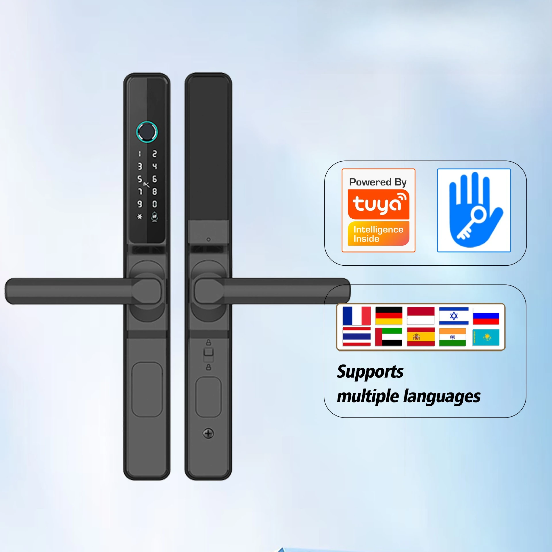 Smart lock fingerprint password outdoor lock graffiti sliding door multi-language waterproof smart fingerprint lock core