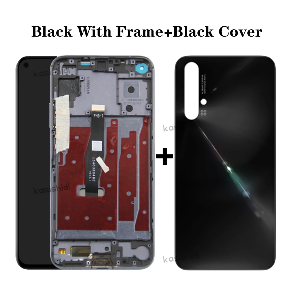 LCD For Huawei Nova 5T LCD Display Touch Screen Digitizer NO/With Frame Assembly for  Replacement 100% Tested