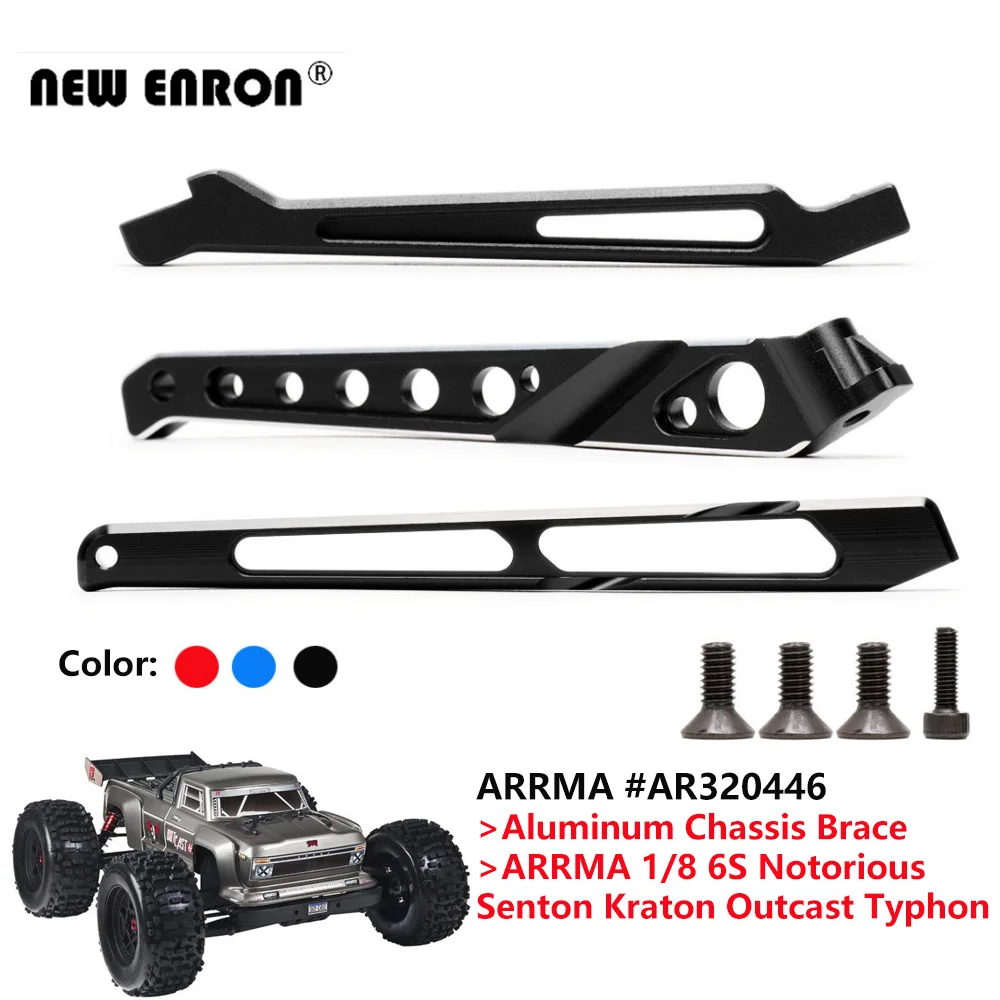 Replace AR320446 Aluminum Alloy Front Rear Chassis Brace for RC Car Parts 1/8 6S ARRMA Kraton Notorious Senton Typhon Outcast