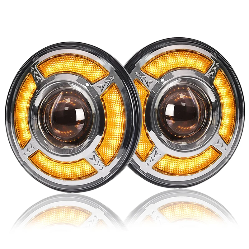 7 Inch LED Headlights Filed 4x4 Turn Signal Round HeadLight for Land Rover Defender Lada Niva 4X4 Uaz Hunter Mazda Miata MX5