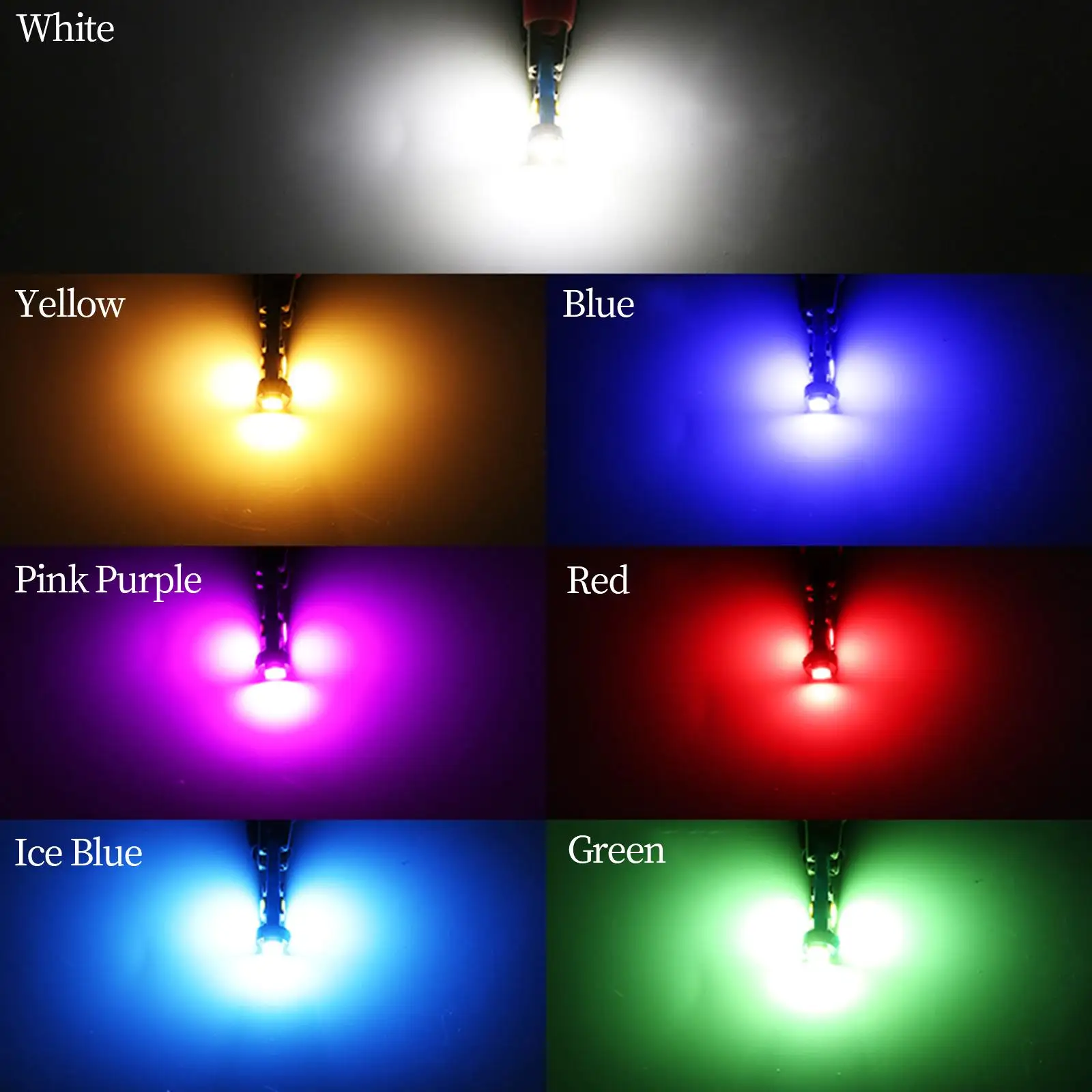 Dashboard Instrument Panel Gauge Cluster Light T5 LED Bulb 12V Indicator Signal Lamp High Illumination for Car Interior