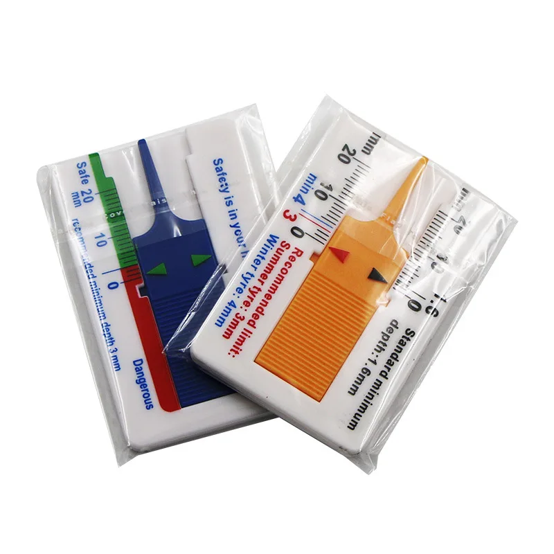 Plastic Tire Pattern Ruler Scale Clear Portable Durable Creative Tire Pattern Depth Ruler Vernier Depth Caliper 0-20mm