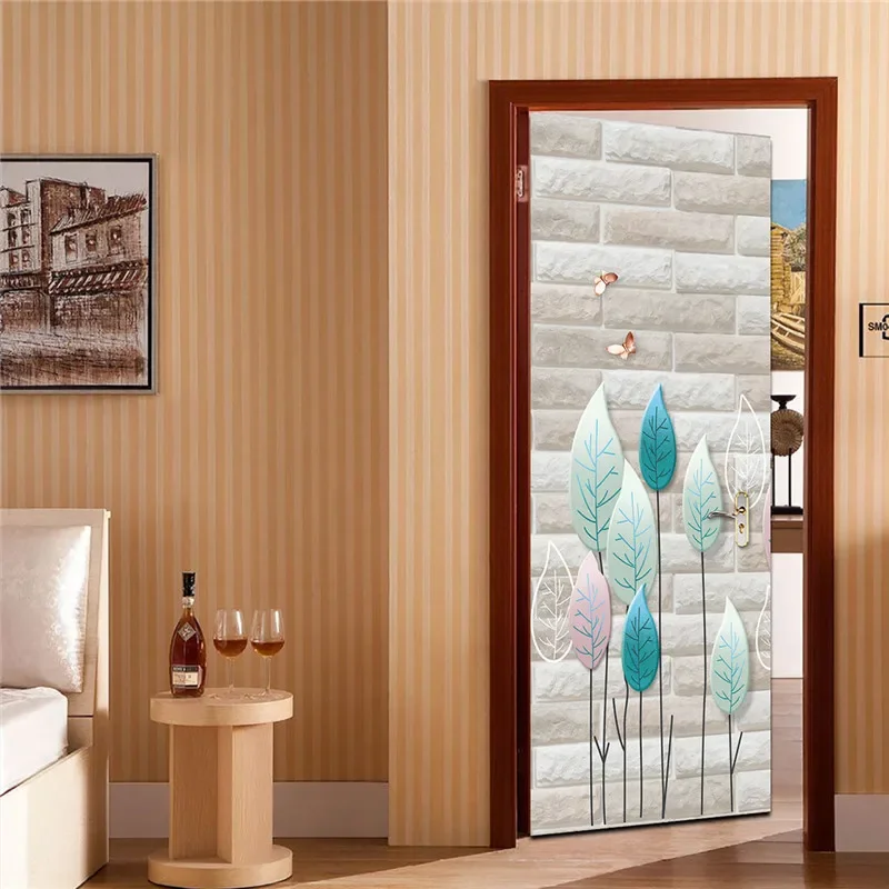 Retro Metal Gear Wallpapers For Living Room Wooden Door Art Door Decoration Sticker Self Stick Renew Home Improvement 3D Murals