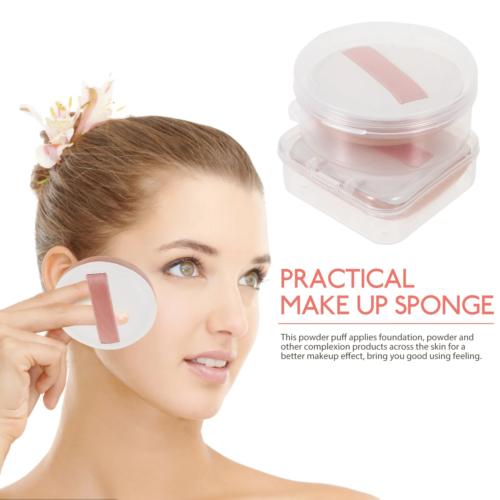 2Pcs Beauty Sponges for Makeup Full Coverage Foundation Sponge Puff Multi-Use Face Applicator for Powder Blush Contouring