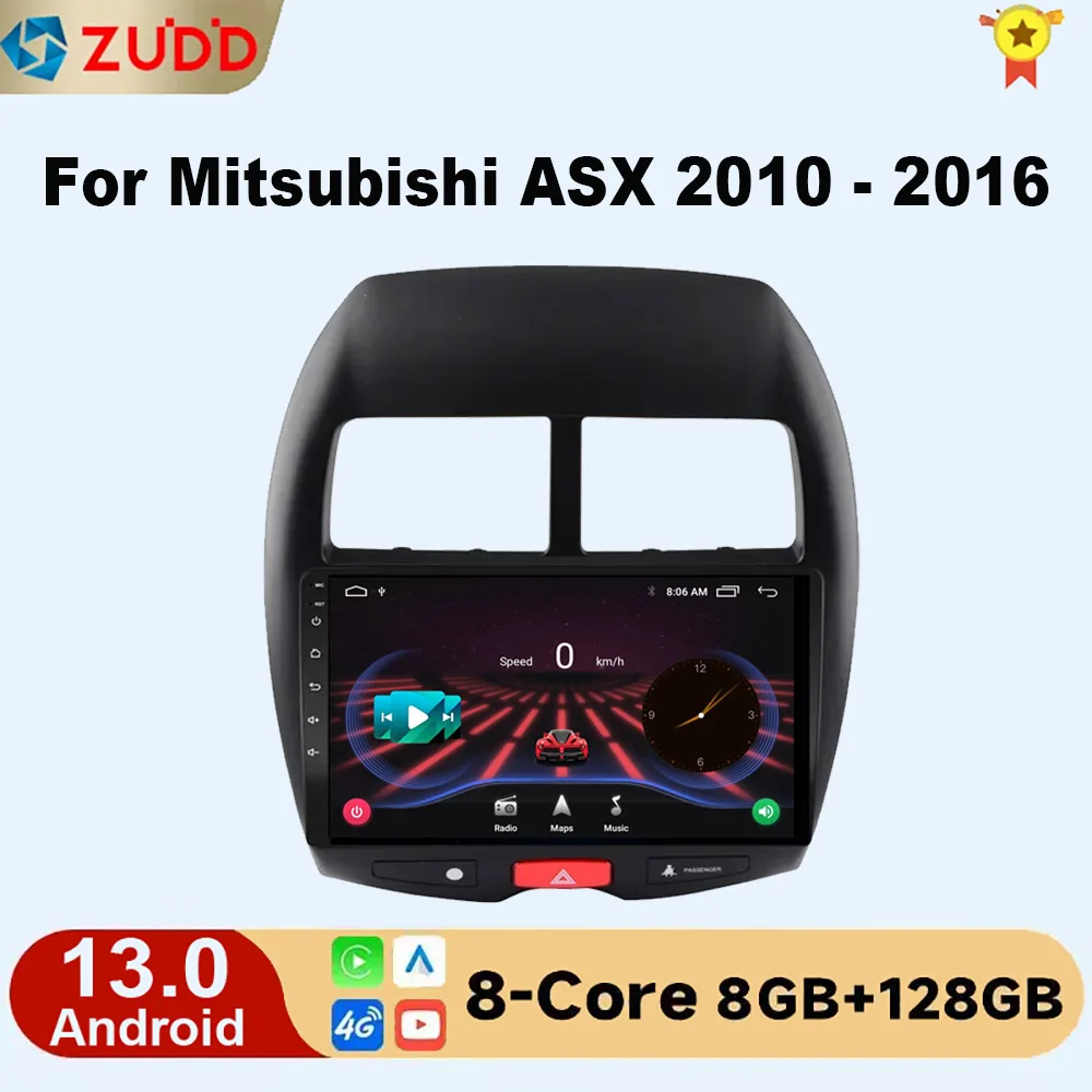 

For Mitsubishi ASX 1 2010 2011 - 2016 C4 Peugeot 4008 Car Radio Multimedia Video Player Navigation GPS Android 13 2din 2 din