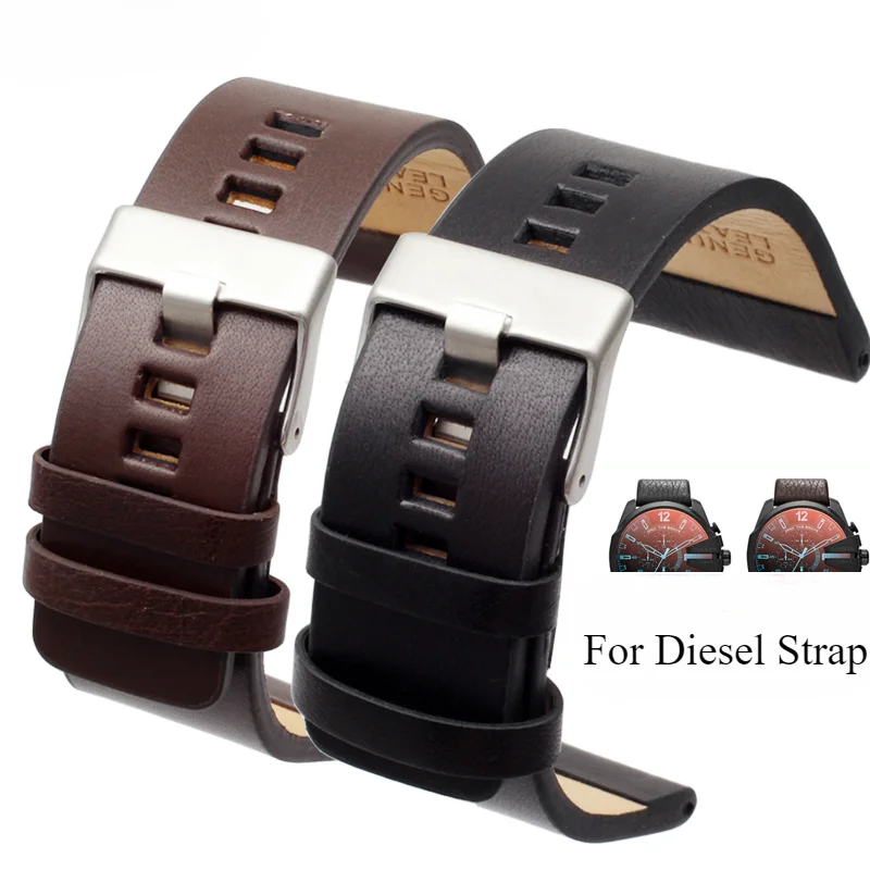 

Exquisite Elegant Genuine Leather Watchbands for Diesel Dz4343 Dz4405 Dz7257 Dz4423 Breathable Strap 22 24 26 28mm