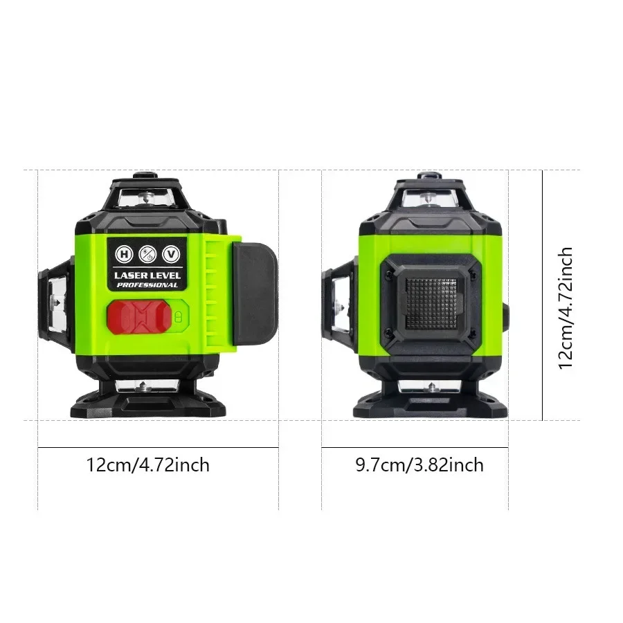 Professional 16 Line 4D Laser Level Self-Leveling Horizontal and Vertical Cross Line Super Powerful Green Beam Construction Tool