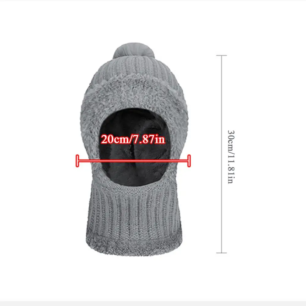 جديد في الهواء الطلق يندبروف مقاومة البرد 3 في 1 البلوز قبعة الشتاء بلون سميكة الصوف قبعات منسوجة للجنسين بوم بوم قبعة قبعة