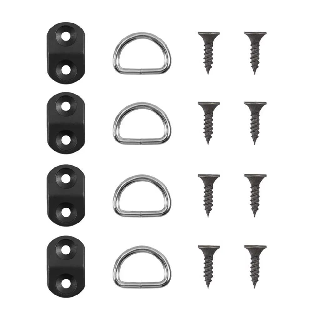 4Set Car Cargo Net Floor Hook Accessories Rear Trunk Boot Cargo Floor Net Tie Down Hook Ring Loop Hanging Flat Screen Net Fixing image 5