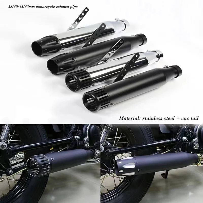 Motorcycle muffler exhaust pipe retro sportster modified echappement moto vertical back pressure case for Harley-Davidson silp