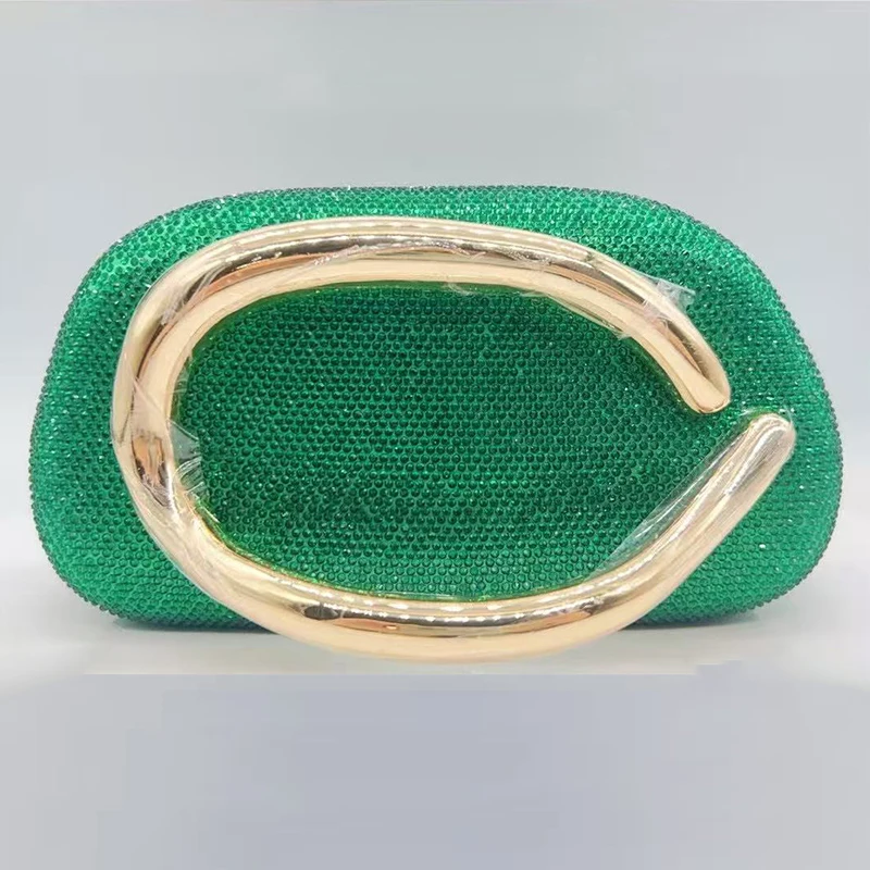 

New Green Crystals Evening Clutch Bags WHTUOHENG Luxury Women Wedding Purses Party Ball Handbags Rhinestone Formal Clutches