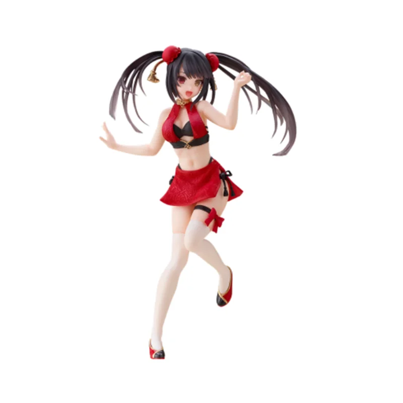 Em estoque original taito data um ao vivo tokisaki kurumi maiô pvc anime personagem modelo coleção brinquedos de férias presentes