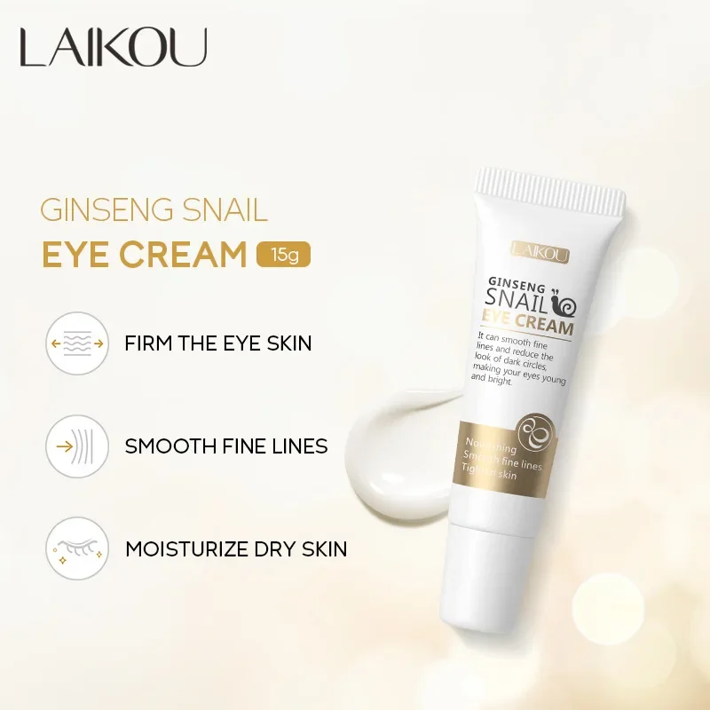 

LAIKOU Ginseng Snail Eye Cream Moisturizing Eye Skin Nourishing Nicotinamide Hydrating Eye Skin Care Essence 15g