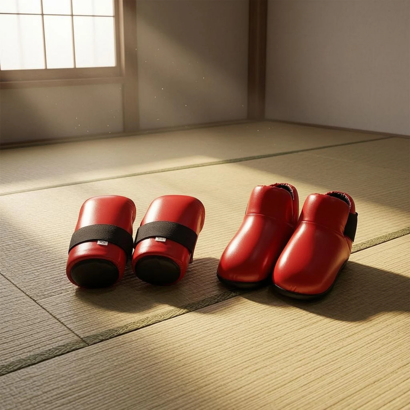 2 Pieces Taekwondo Guard Set Padded Hand Guards Sparring Foot Guards Curved Openings Sports Gear Cushioned Padding