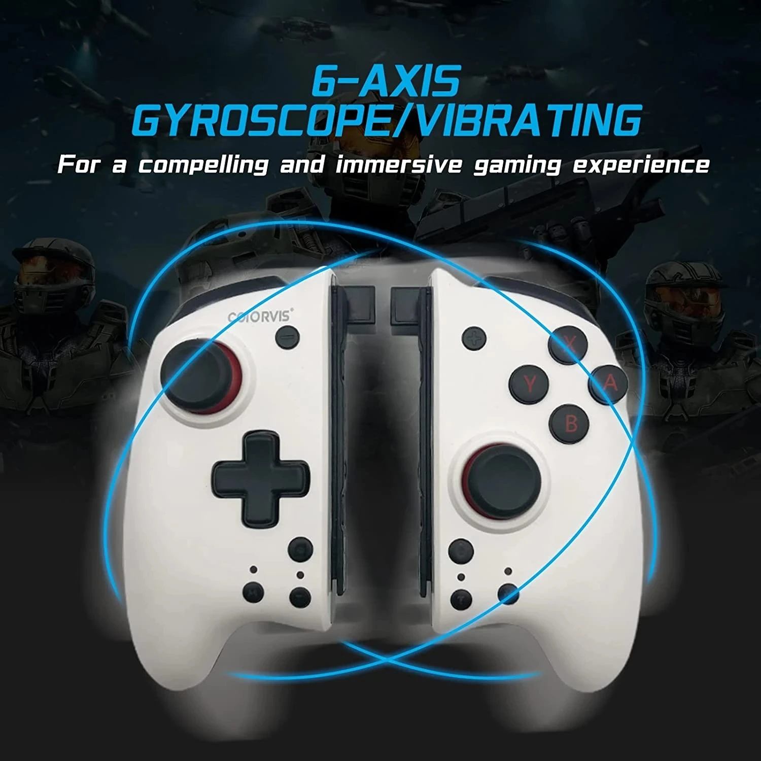 COIORVIS-Gamepad Joypad Bluetooth com Face Magnética Shell, Controlador De Jogos Sem Fio para Nintendo Switch/Switch, OLED