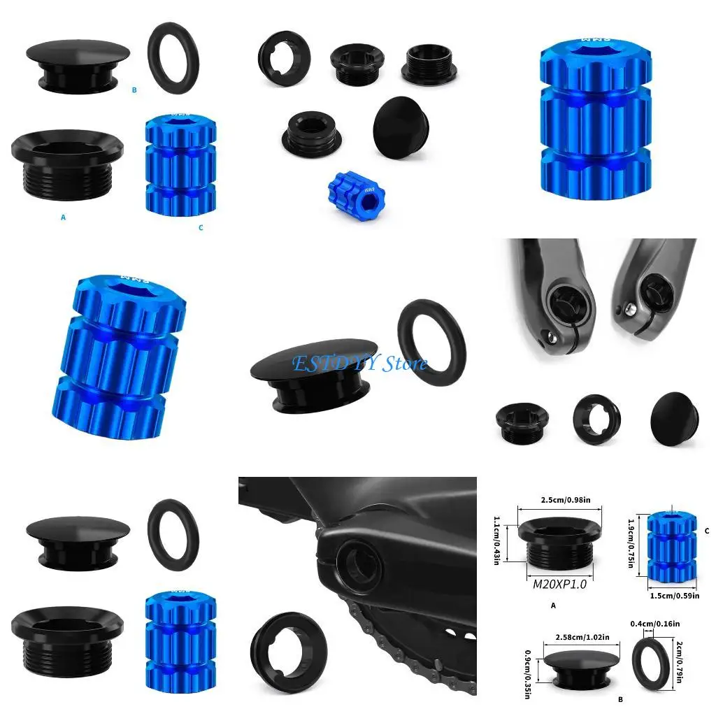 

G6DE Bicycles Crank Caps Cover Bikes Crankset Arm Fixing Bolts Aluminum Alloy Bike Crank Screw Bicycles Crankset Screw Caps