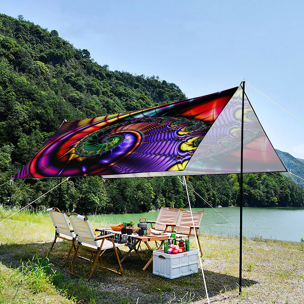 Abstract Art UV-resistant Shade Canopy,Portable and Lightweight Waterproof Oxford Machine Washable Tent For Travel,Picnic,Beach