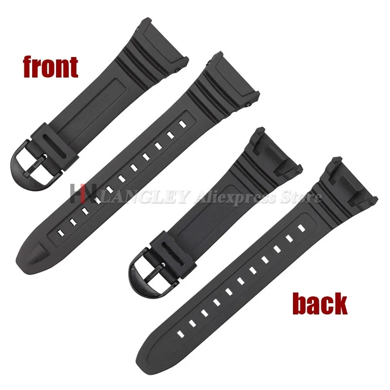 Soft Rubber Watchband Strap for Casio W-96h Watch Band Model 3239 PU Bracelet Men's Spoft Waterproof Wristband Watch Accessories