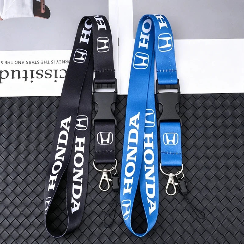 Lanyard Nylon Printing Emblem Style Black White Red Blue Keychain For Honda Mugen Jazz Insight Freed Fit CRV Civic Accord City - view 4