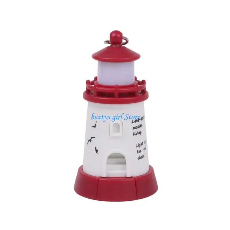 C7AB Lighthouse Shaped Phone Stand with LED Light Keychains Holder LED Lighthouse Phone Holder for 3 to 7 Inch Mobile Phones