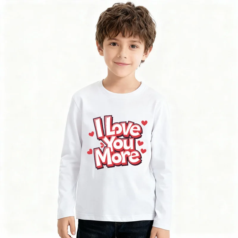 Girls' long-sleeved 2026 New Printed children's long-sleeved T-shirt  spring/autumn round-neck base layer Valentine's Day
