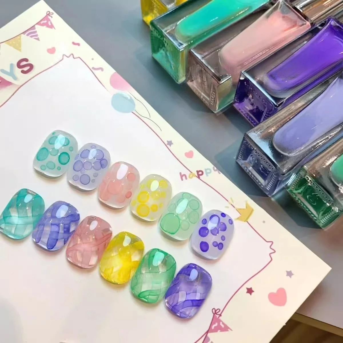 

10 мл, 6 цветов, макароны, акварельные чернила, гель с цветущим эффектом, лак для ногтей, полуперманентный дизайн ногтей, сушка на воздухе, гель-лак для ногтей