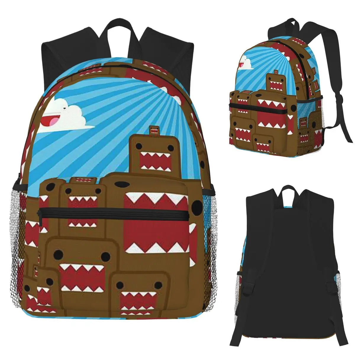 

Domo Kun RAWR Merch Студенческий рюкзак Школьная сумка Походный дорожный рюкзак для мальчиков и девочек Модная сумка для книг Сумки на плечо