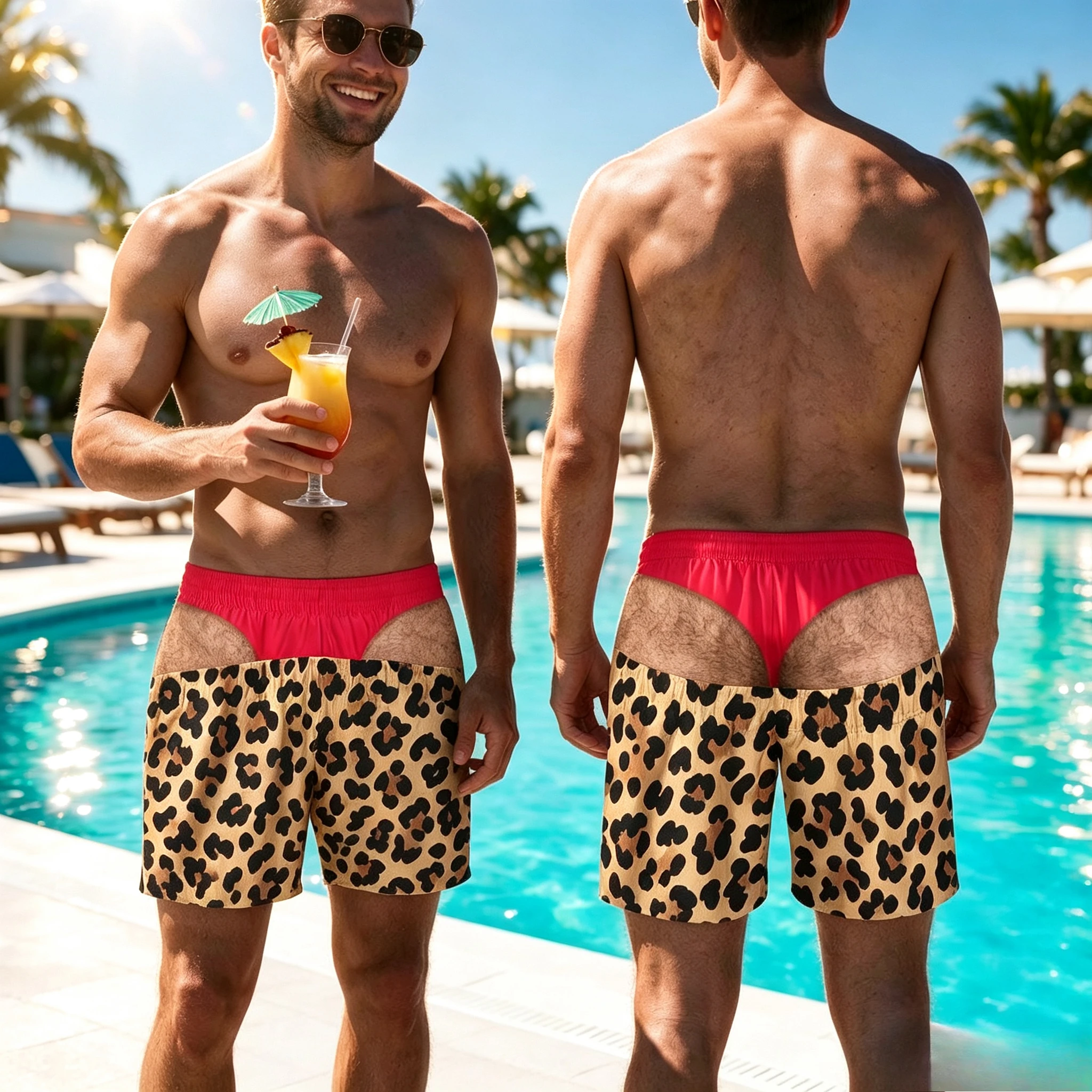 2026 Summer Tropical Hibiscus Palm Leaf Beach Shorts All Over Floral Print Board Shorts Summer Hawaii Swim Trunks Vacation Short