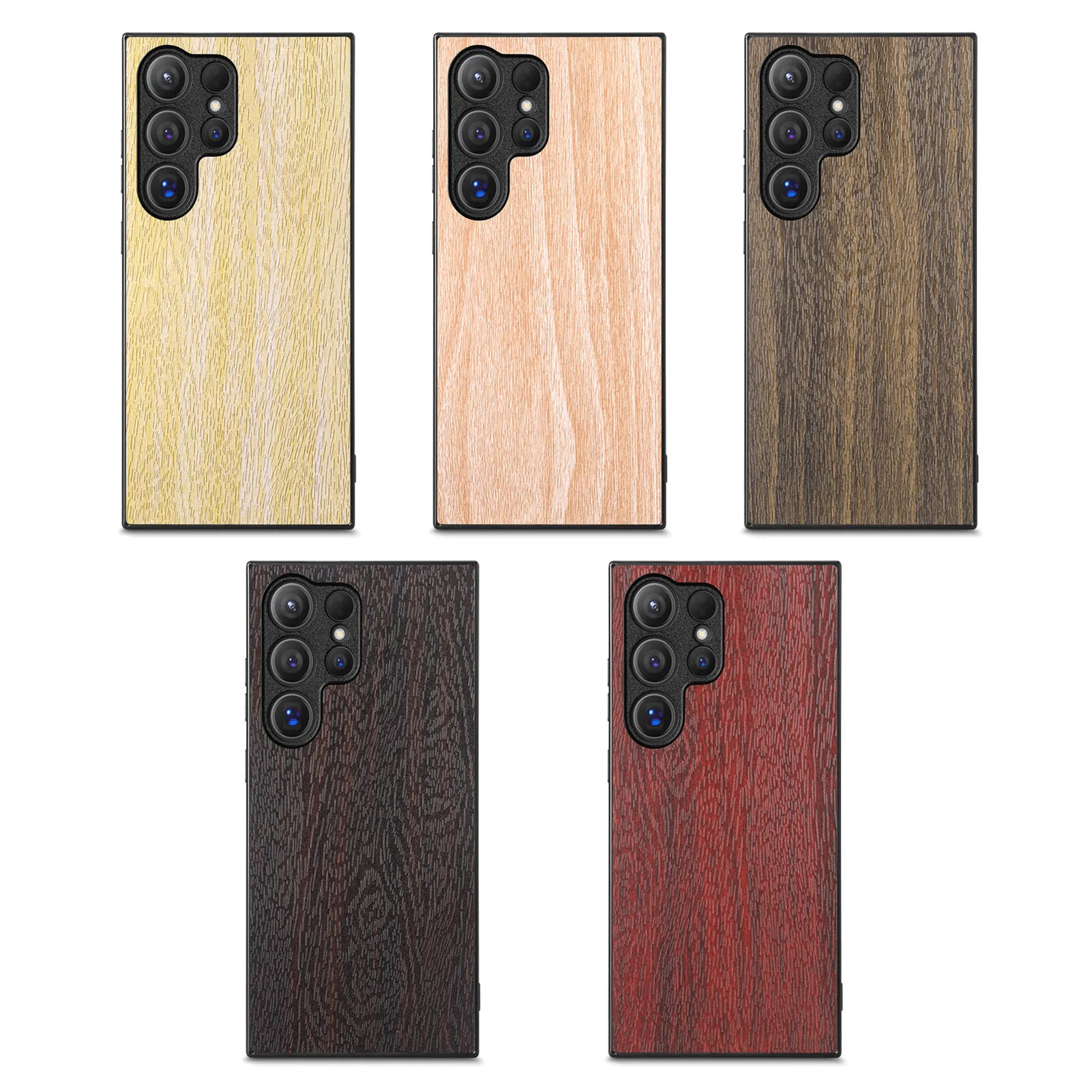 

Slim Wood Grain PC Case for Samsung Galaxy S25 Ultra/S25 Plus/S25 - Anti-Scratch Durable Lightweight Cover, Business Style