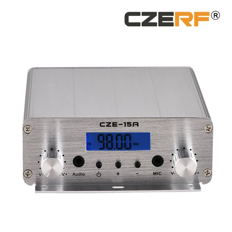 

15W FM Radio Broadcast Transmitter CZE-15B Stereo PLL Radio Station 87MHz-108MHz Audio Amplifier for Church Home Party