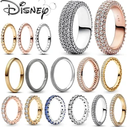 New Disney Hot Selling Women's Fashion Sparkling Zircon Ring Fit Pandora Light Luxury Charm Jewelry Gift