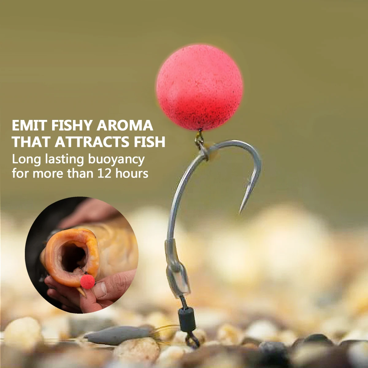 80pcs 12mm Fishy Flavor Pop-Up Carp Bait Balls | Made with Plant & Animal Proteins | Perfect for Large Carp & Catfish Fishing