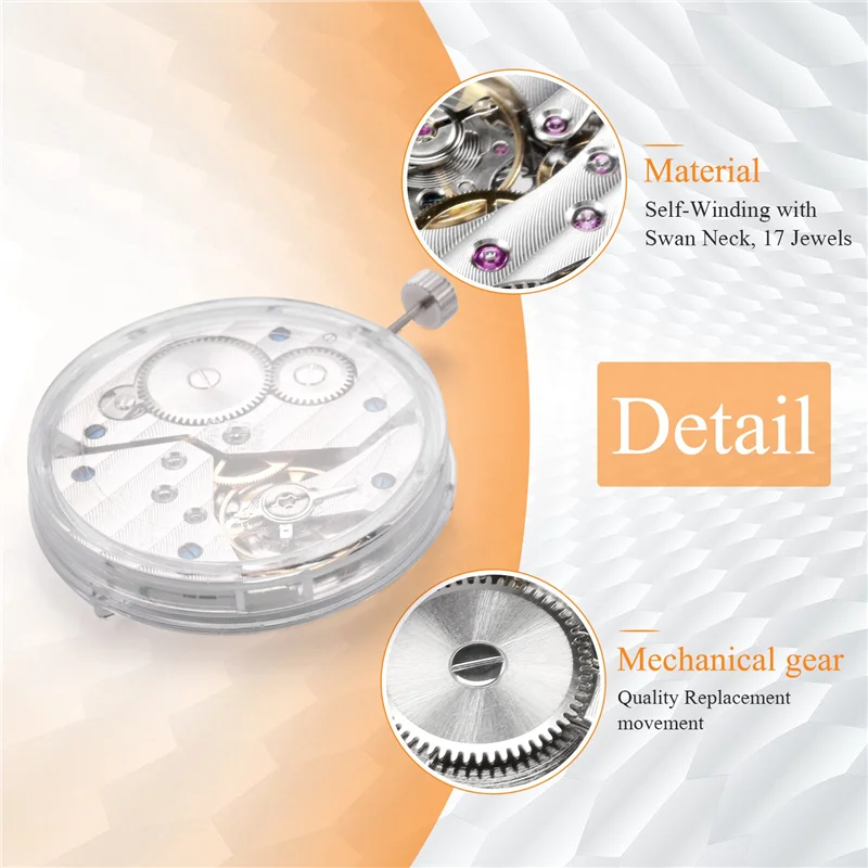 AY03-ST3600 Movement 17 Jewels ETA 6497 Movement Model Watch Part Fit For Men's Watch Hand Winding Mechanical Movement