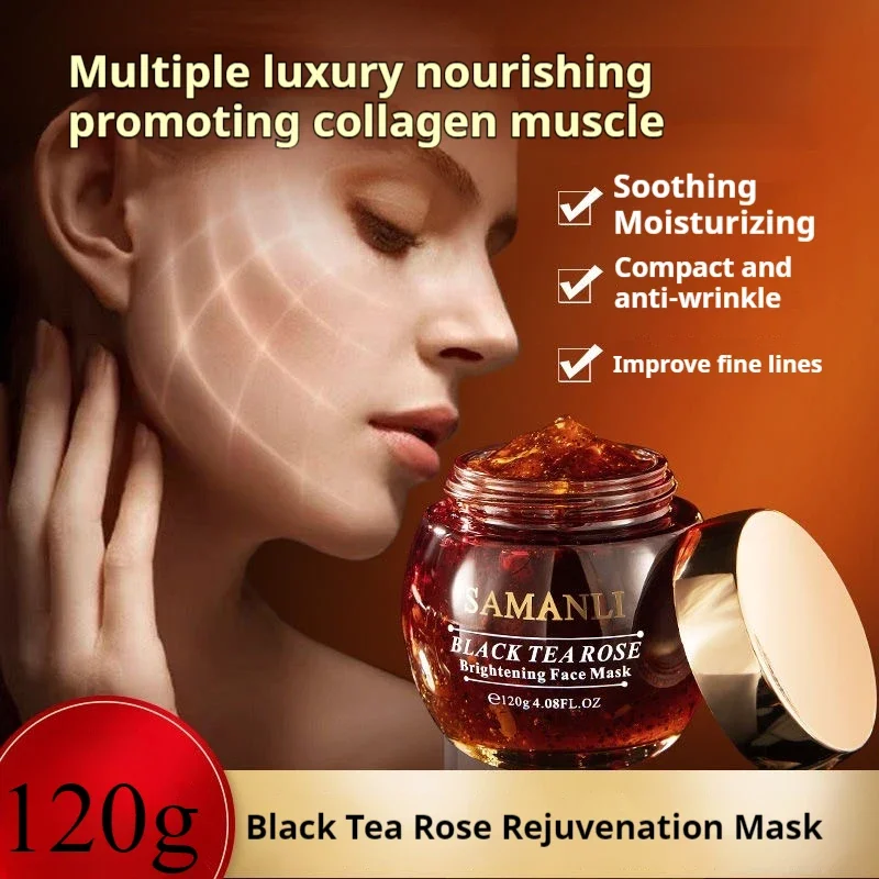 Black Tea Rose Rejuvenating Facial Mask 120g Anti-Wrinkle Firming Moisturizing Soothing Face Mask