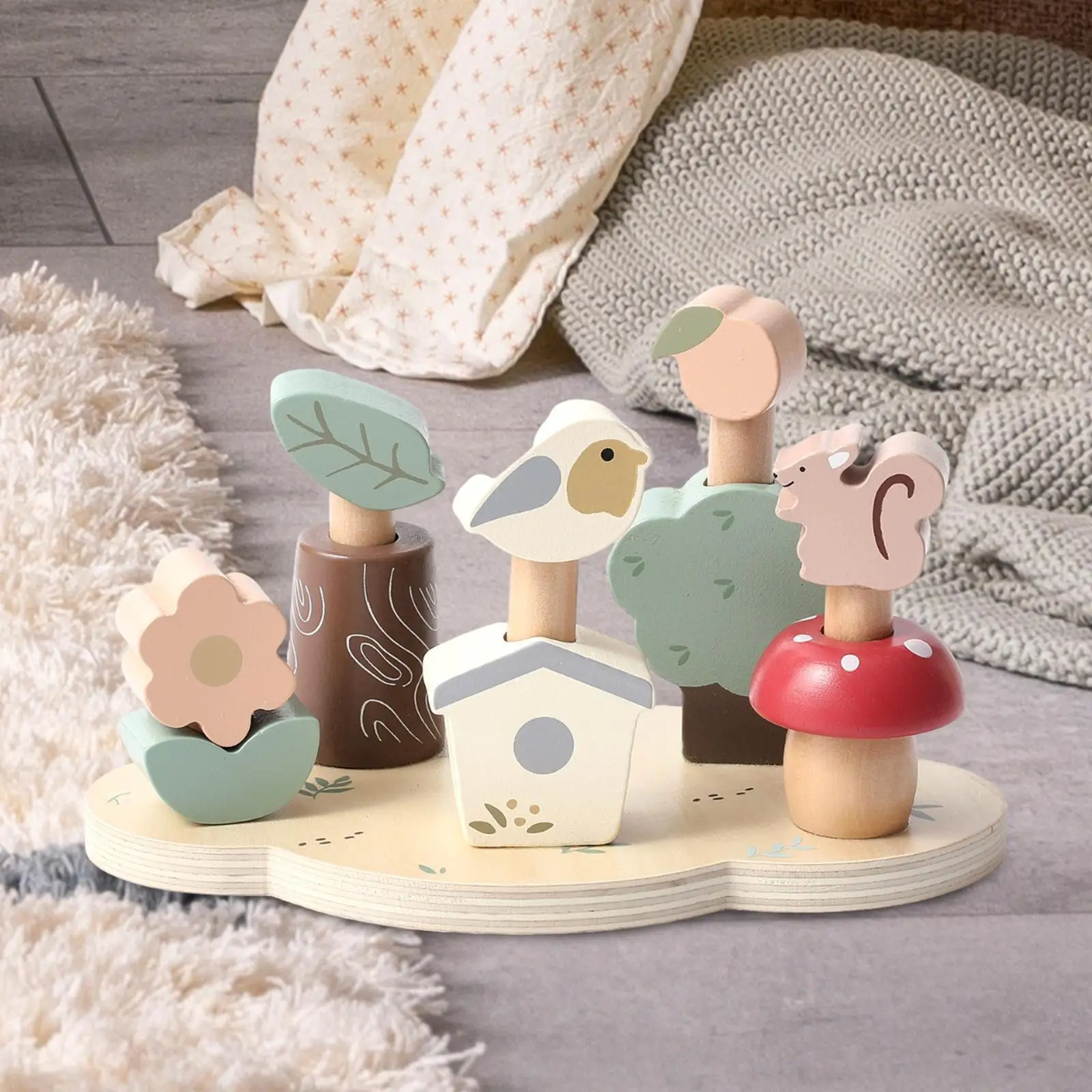 Ordinamento e impilare i giocattoli Giocattolo Montessori Giocattolo educativo per bambini Simpatico motore fine