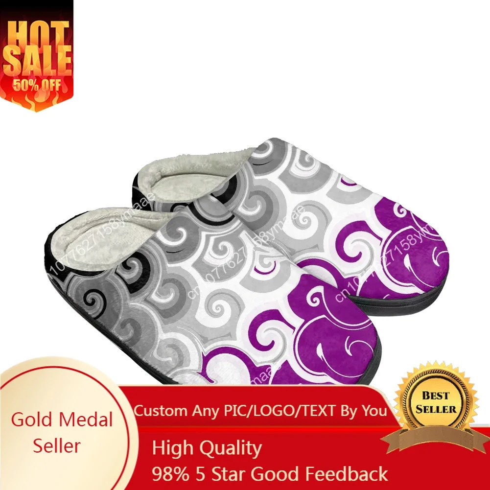 

Hot Asexual pride Fashion Cotton Custom Slippers Mens Womens Sandals Plush Casual Keep Warm Shoes Thermal Comfortable Slipper