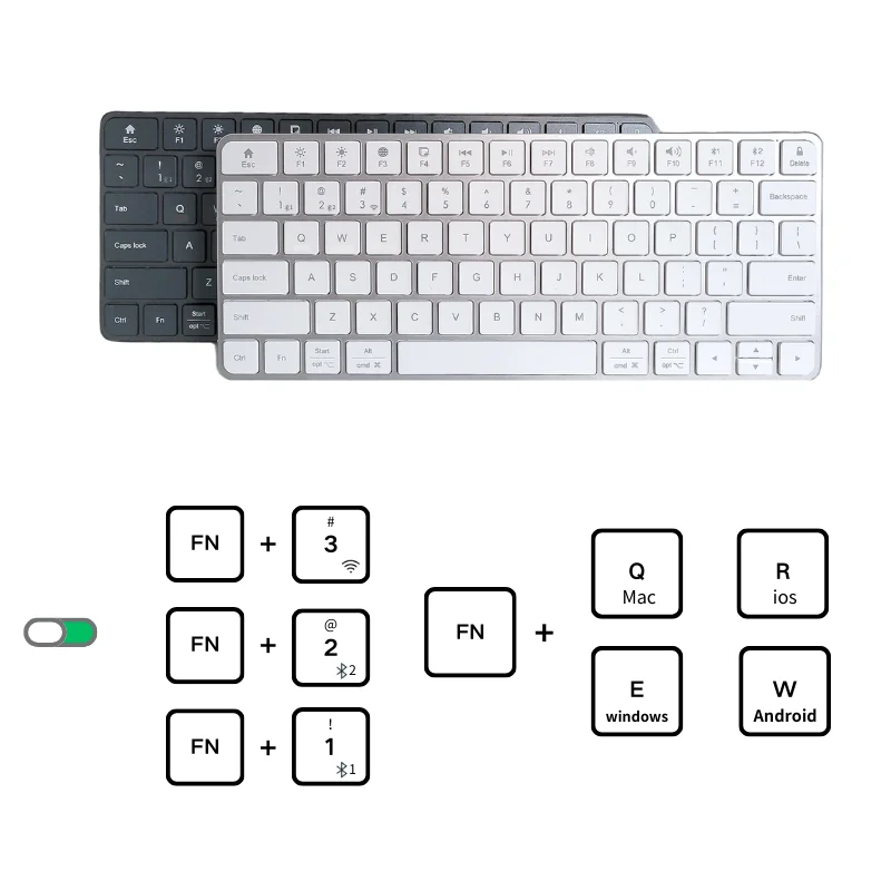 IFXLIFE Wireless Bluetooth Connected Magic Keyboard for Ipad Laptop Desktop Computer Windows/Mac