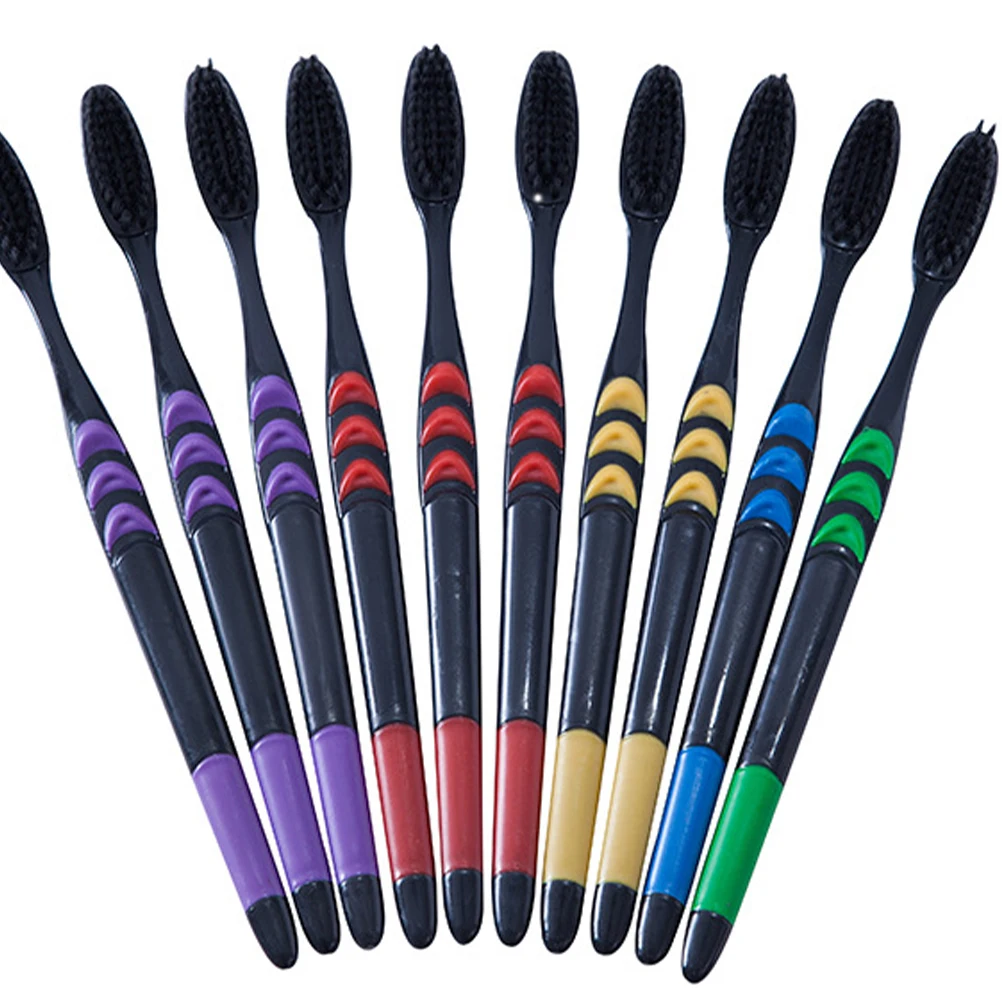 

20pcs Charcoal Fiber Toothbrush Ultralight Soft Bristles Travel Eco Friendly Oral Plastic Toothbrush Health Cleaning