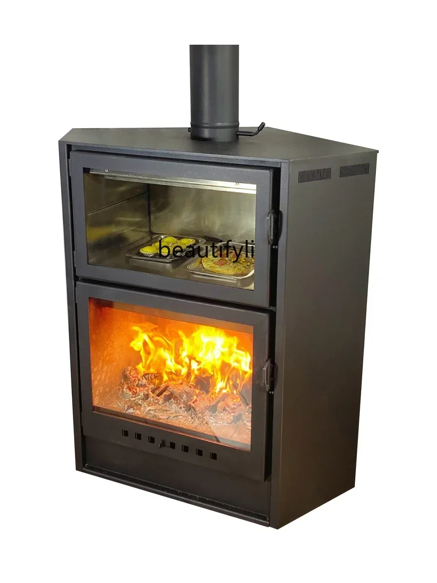 

Oven Fireplace Real Fire Burning Firewood Villa B & B Living Room Interior Heater Firewood Stove Decoration