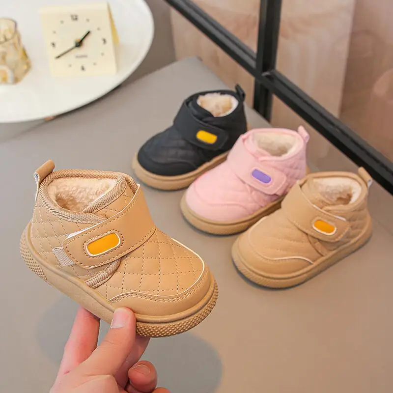 

Hot Winter Girl Ankle Boots Thicken Cotton Shoes Keep Warm Child Anti-Slippery Kids Boys Kawaii Fashion New Style Casual Shoe