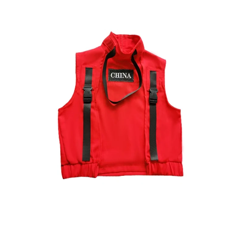 Hip Hop Suit For Kids Street Dance Stage Performance Red Outfits Teen Catwalk Show Clothing Boys Girls Jazz Costumes DWY5317