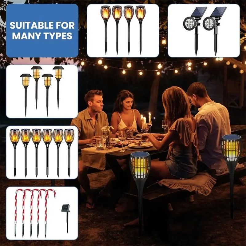 PTST Metal For Garden Light Stakes, 12-Pack Replacement Spikes, Reinforced Ground Stakes, Solar Light Nails