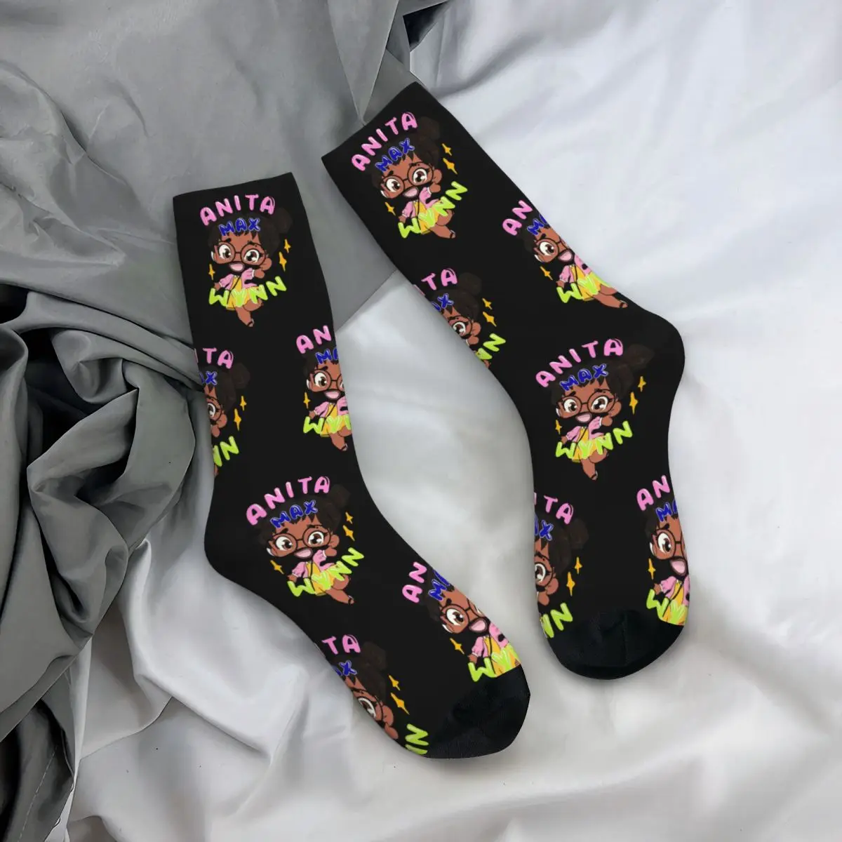 Anita Max Wynn Cartoon Unisex Socken, Radfahren 3D-Druck glückliche Socken Street Style verrückte Socke