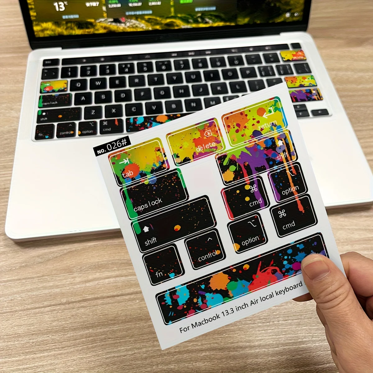 Colorful Graffiti Laptop Keyboard Sticker Set Waterproof Anti Scratch Vinyl Decal Street Art Keyboard Skin Computer Decoration