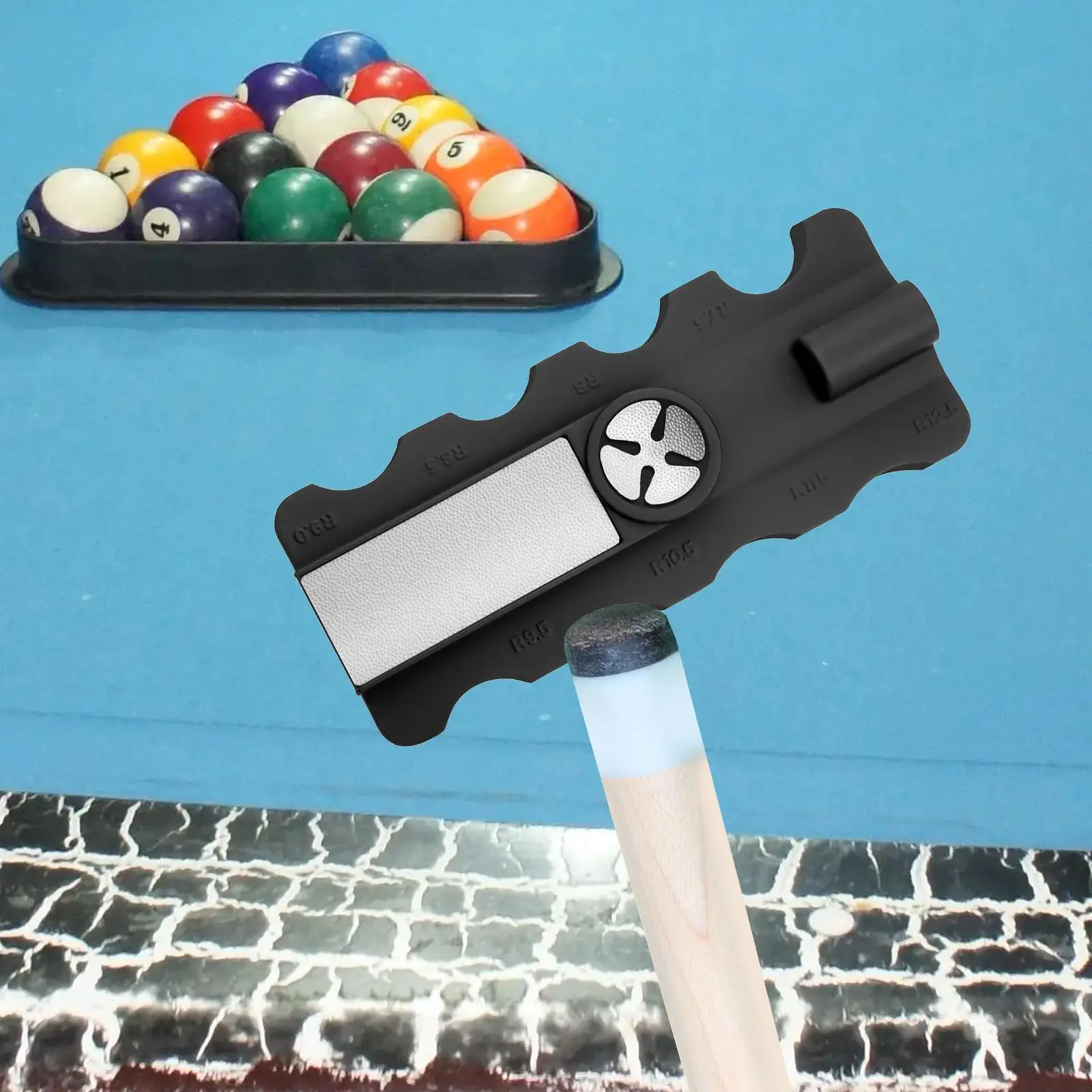 Pool Cue Tip Burnisher Shaper Tool with Trimming Calibration Function for Billiard Snooker Cue Stick